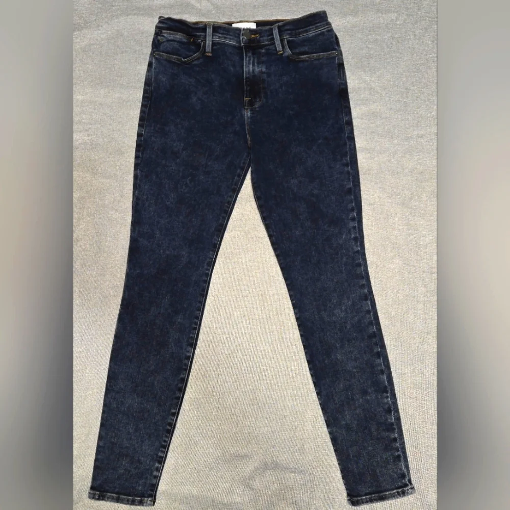 FRAME Le High Skinny Dark Blue Acid Wash Denim Jeans Size 29